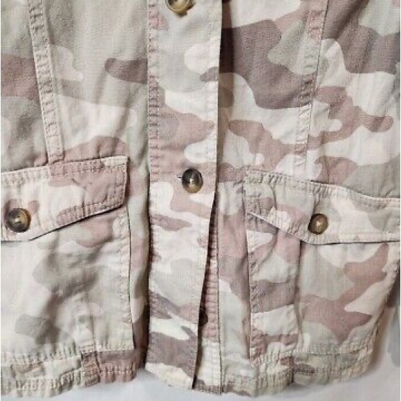 Maurice’s Lightweight Yoked Utility Style Neutral Toned Camo Button Down Coat, S - Picture 6 of 8